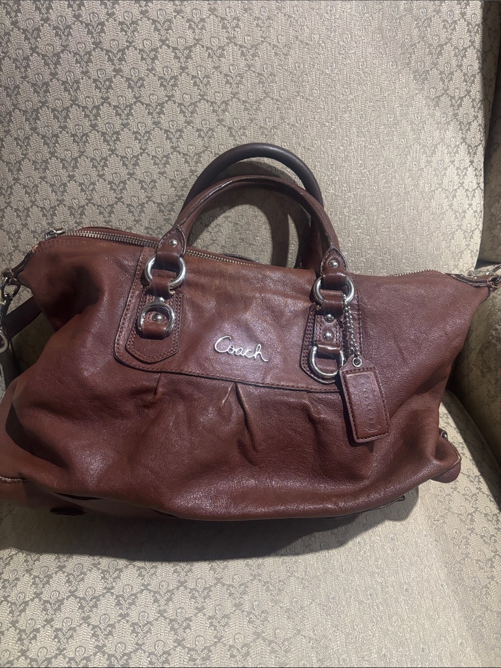 COACH Ashley Vintage Brown
Leather Carryall Tote Bag 2-Way
Crossbody Y2k Purse
